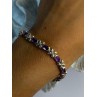 Lovely 925 Sterling Silver Amethyst Bracelet Length 7