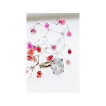 925 Sterling Silver CZ Ring Size 8 Seta