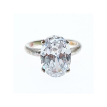925 Sterling Silver CZ Ring Size 8 Seta
