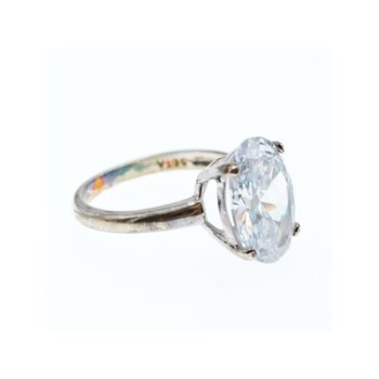925 Sterling Silver CZ Ring Size 8 Seta