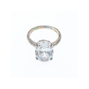 925 Sterling Silver CZ Ring Size 8 Seta