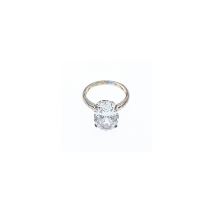 925 Sterling Silver CZ Ring Size 8 Seta
