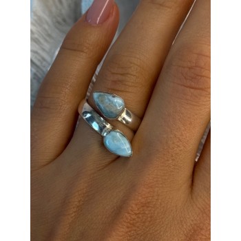Vintage 925 Sterling Silver Larimar Ring Size 7
