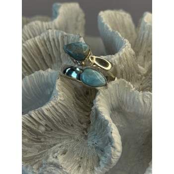 Vintage 925 Sterling Silver Larimar Ring Size 7