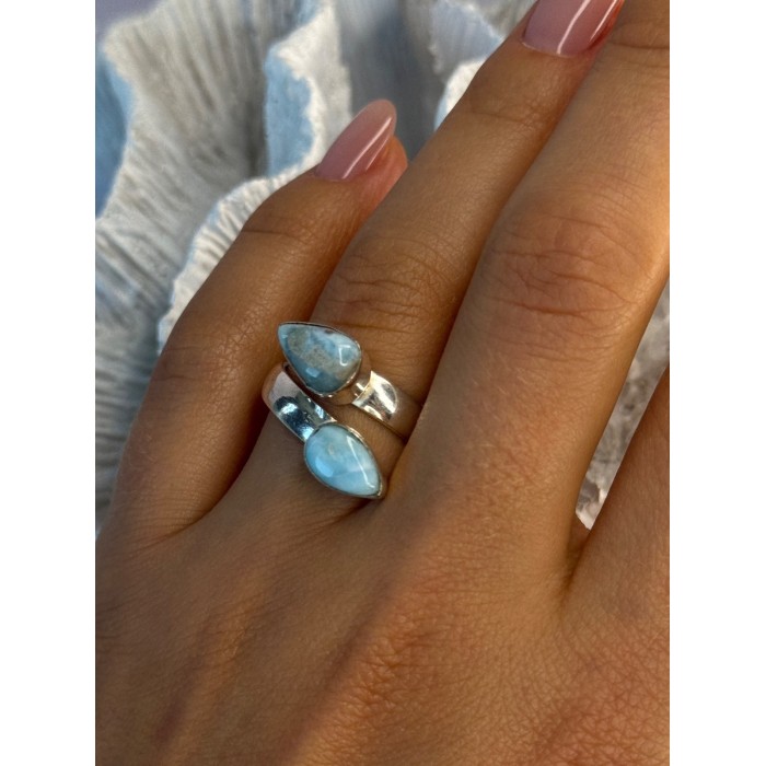 Vintage 925 Sterling Silver Larimar Ring Size 7