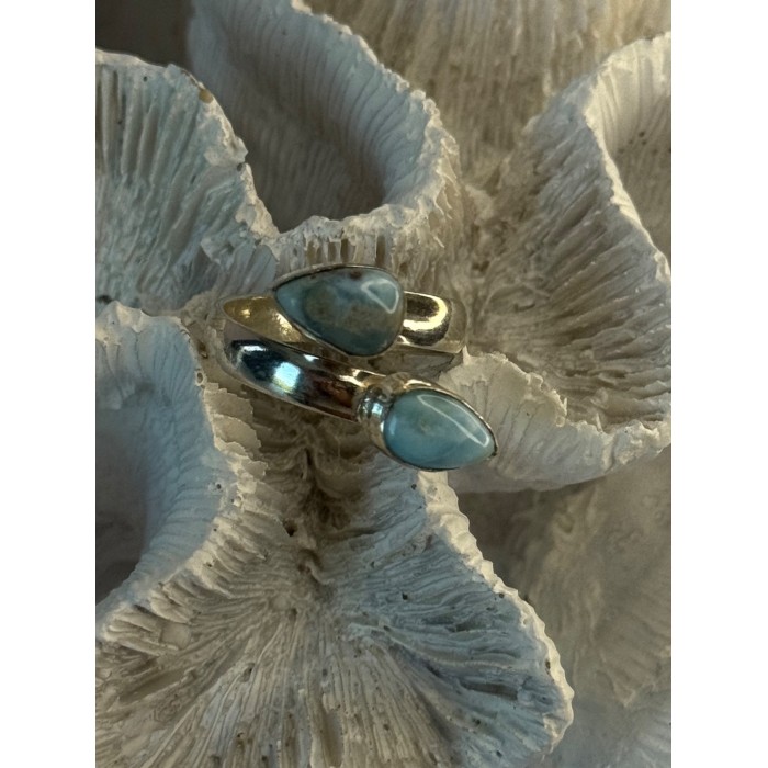 Vintage 925 Sterling Silver Larimar Ring Size 7