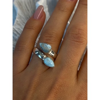 Vintage 925 Sterling Silver Larimar Ring Size 7