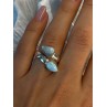 Vintage 925 Sterling Silver Larimar Ring Size 7