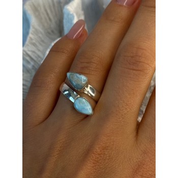 Vintage 925 Sterling Silver Larimar Ring Size 7