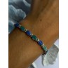 925 Sterling Silver Malachite & Sodalite Bracelet Length 7