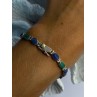925 Sterling Silver Malachite & Sodalite Bracelet Length 7