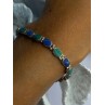 925 Sterling Silver Malachite & Sodalite Bracelet Length 7