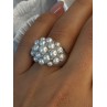 Elegant 925 Sterling Silver Pearl  Ring Size 7