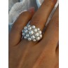 Elegant 925 Sterling Silver Pearl  Ring Size 7