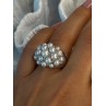 Elegant 925 Sterling Silver Pearl  Ring Size 7