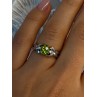 925 Sterling Silver Peridot & Beryl Ring Size 6
