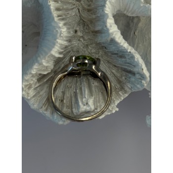 925 Sterling Silver Peridot & Beryl Ring Size 6
