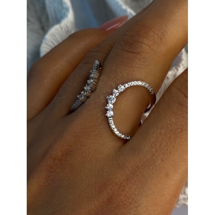 Unique Sizable Design 925 Sterling Silver Cz Ring Size 11