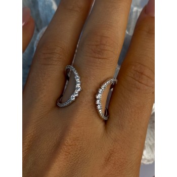 Unique Sizable Design 925 Sterling Silver Cz Ring Size 11