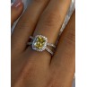 925 Sterling Silver Citrine & Beryl Ring Size 8