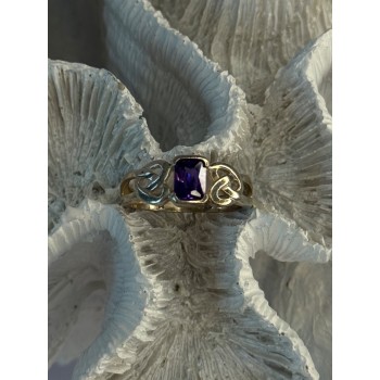 925 Sterling Silver Amethyst Ring Size 9
