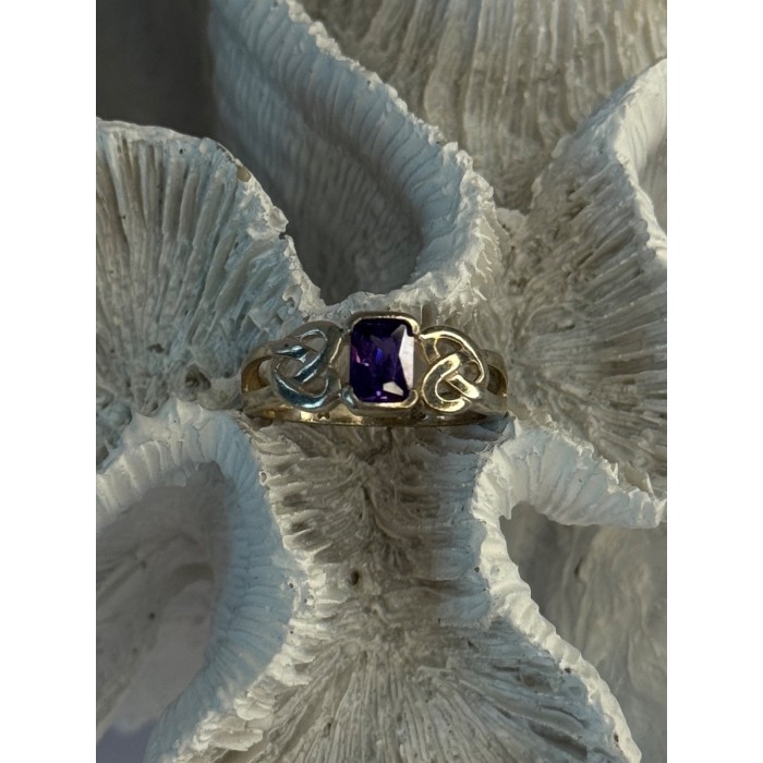 925 Sterling Silver Amethyst Ring Size 9