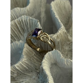 925 Sterling Silver Amethyst Ring Size 9