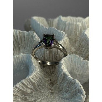 925 Sterling Silver Alexandrite & Beryl Ring Size 8