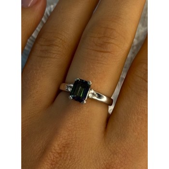 925 Sterling Silver Alexandrite & Beryl Ring Size 8