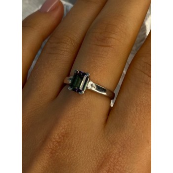 925 Sterling Silver Alexandrite & Beryl Ring Size 8
