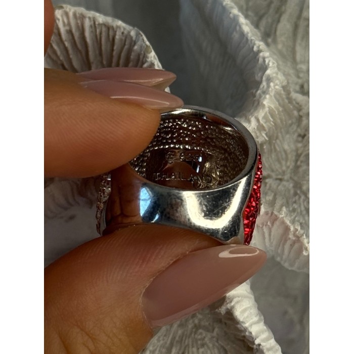 Beautiful Design 925 Sterling Silver Cz Ring Size 7