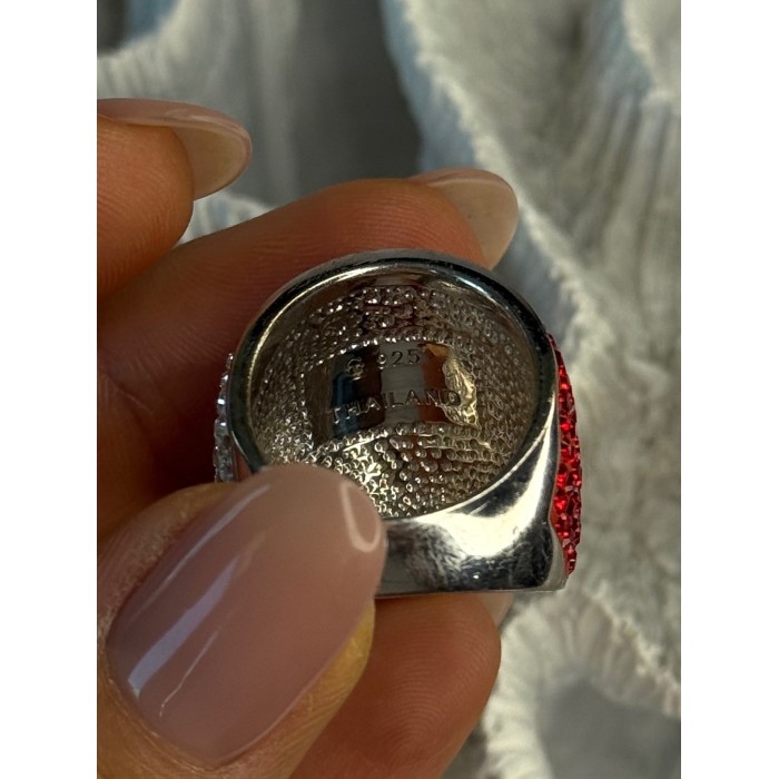 Beautiful Design 925 Sterling Silver Cz Ring Size 7