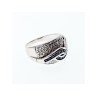925 Sterling Silver Sapphires Ring Size 11.75
