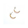 925 Sterling Silver Gold Plated Pink Mother Of Pearl Stud Earrings