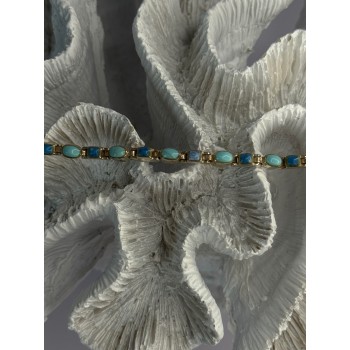 Beautiful 925 Sterling Silver Turquoise Bracelet Length 7