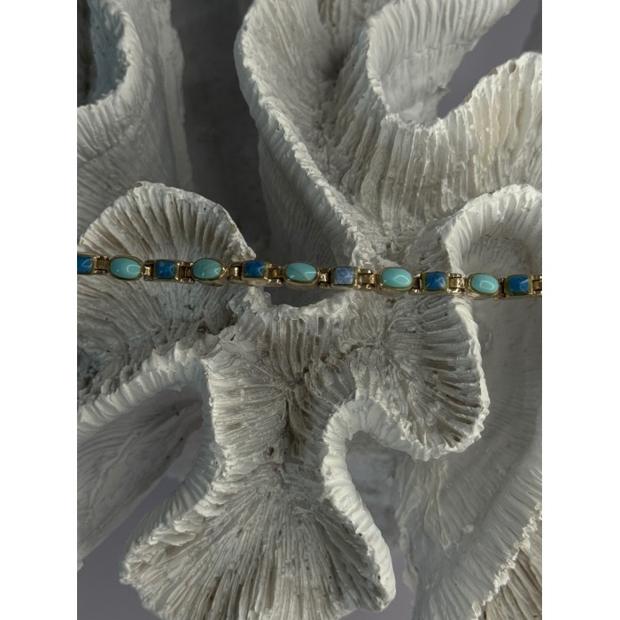 Beautiful 925 Sterling Silver Turquoise Bracelet Length 7