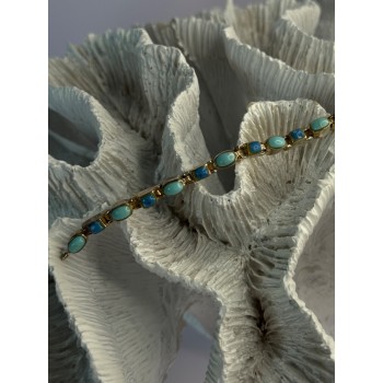 Beautiful 925 Sterling Silver Turquoise Bracelet Length 7