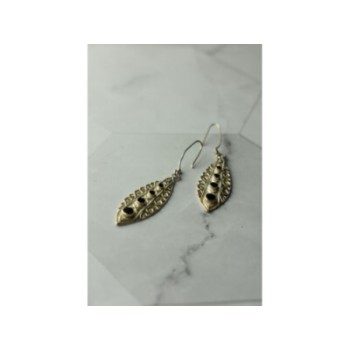 Vintage 925 Sterling Silver Black Agate Earrings