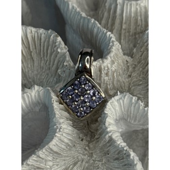 925 Sterling Silver Tanzanite Pendant Length 0.90 Inch