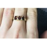 Gold Plated Ring With Garnet Size 7