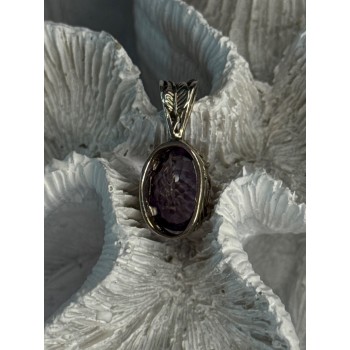 Elegant 925 Sterling Silver Amethyst Pendant Length 1 Inch
