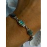 Vintage 925 Sterling Silver Abalone Bracelet Length 6.5
