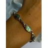 Vintage 925 Sterling Silver Abalone Bracelet Length 6.5