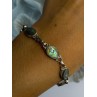 Vintage 925 Sterling Silver Abalone Bracelet Length 6.5