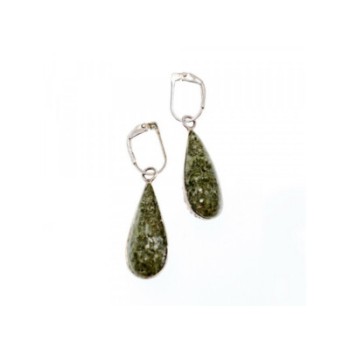 925 Sterling Silver Green Jasper Earrings