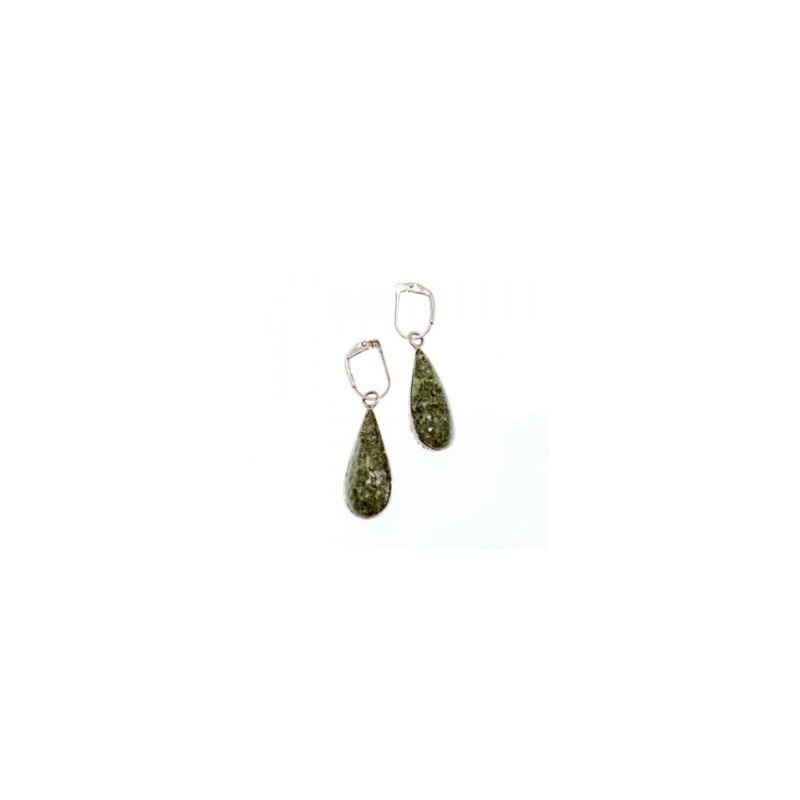 925 Sterling Silver Green Jasper Earrings