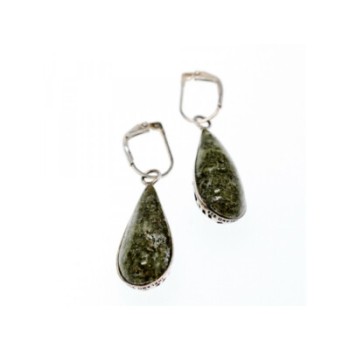 925 Sterling Silver Green Jasper Earrings