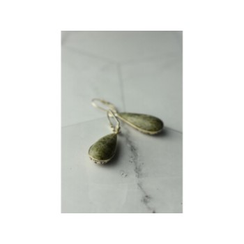 925 Sterling Silver Green Jasper Earrings