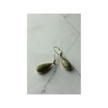 925 Sterling Silver Green Jasper Earrings