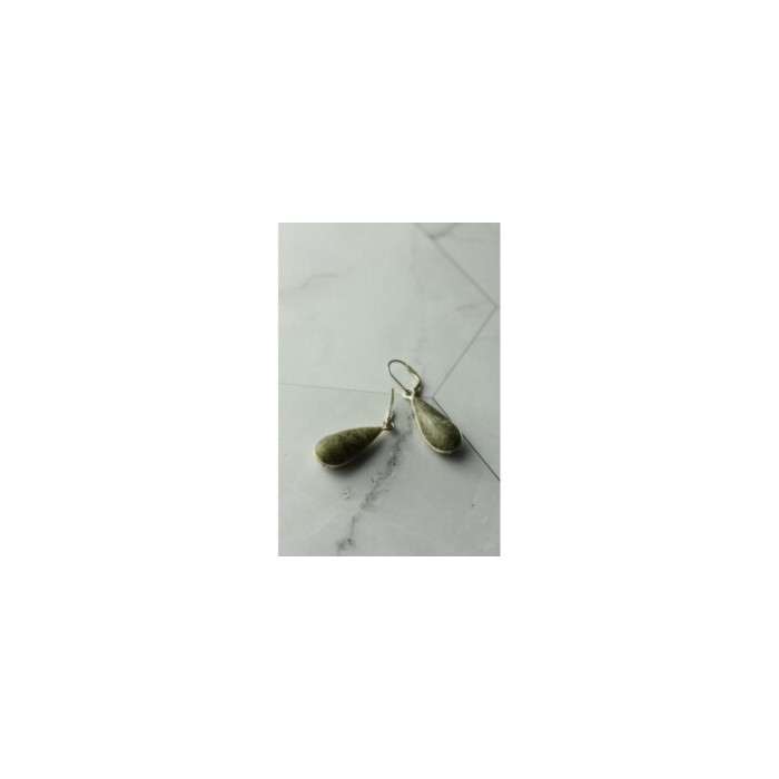 925 Sterling Silver Green Jasper Earrings